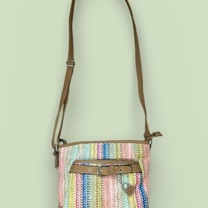 Rosetti Pastel Striped Rainbow/Multicolored Crossbody Bag